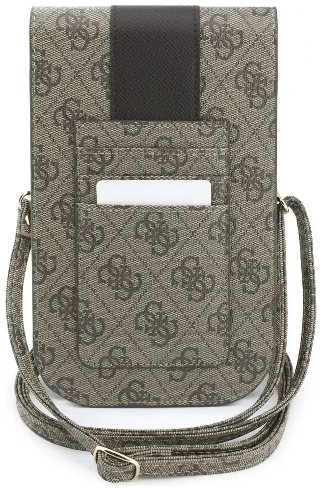 Phone bag Guess 4G & Classic Logos Stripe Strap ruda