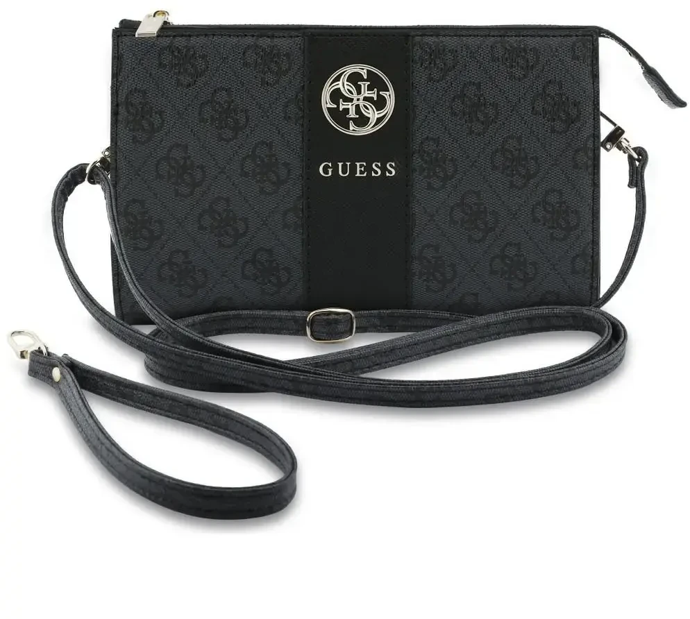 Torebka na telefon Guess 4G with Round 4G & Classic Logos Stripe juoda