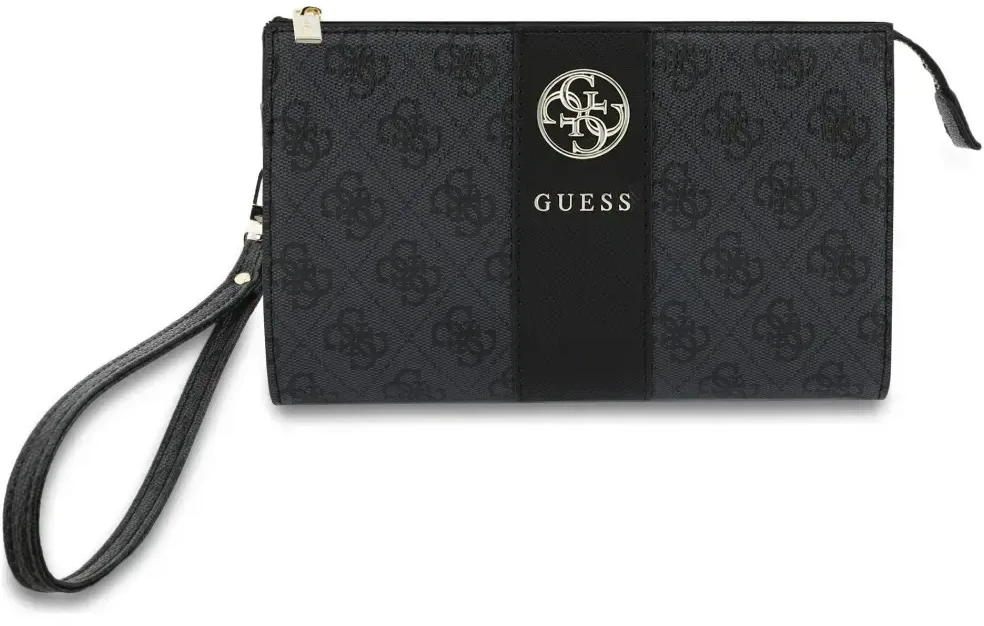 Torebka na telefon Guess 4G with Round 4G & Classic Logos Stripe juoda