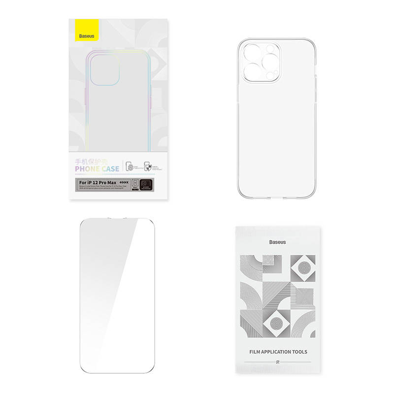 Telefono dėklas Baseus Crystal Clear, skirtas 12 Pro Max (permatomas)