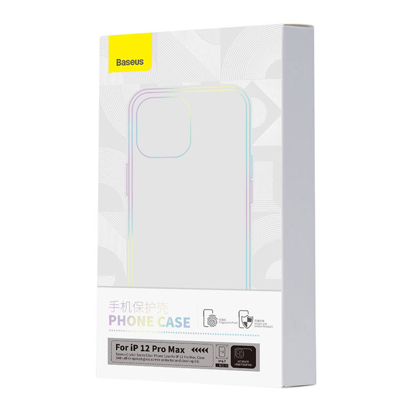 Telefono dėklas Baseus Crystal Clear, skirtas 12 Pro Max (permatomas)
