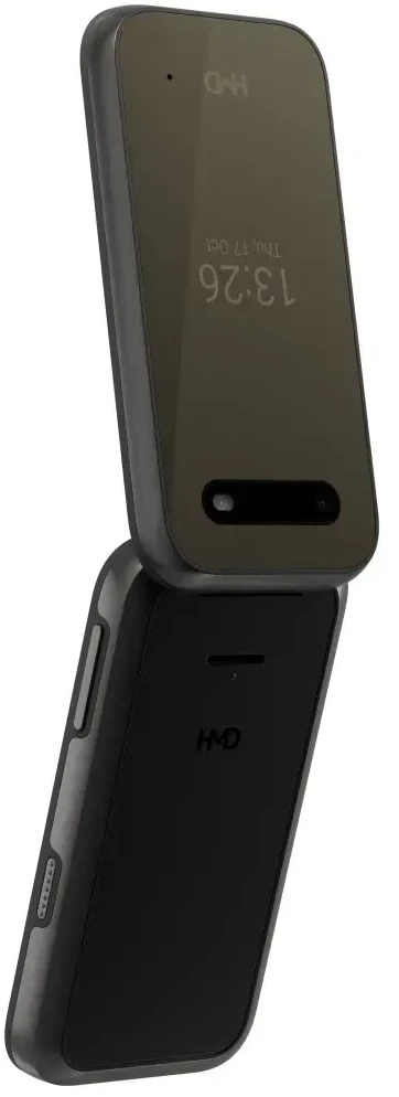 Atlenkiamas telefonas HMD 2660 Flip TA-1711 Dual SIM, Juodas