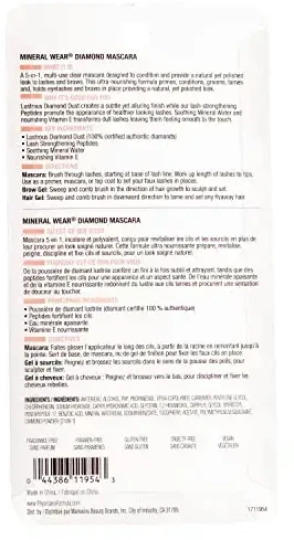 Physicians Formula Mineral Wear Diamond Blakstienų tušas 5-In-1 Blakstienų tušas moterims, 9,5 ml