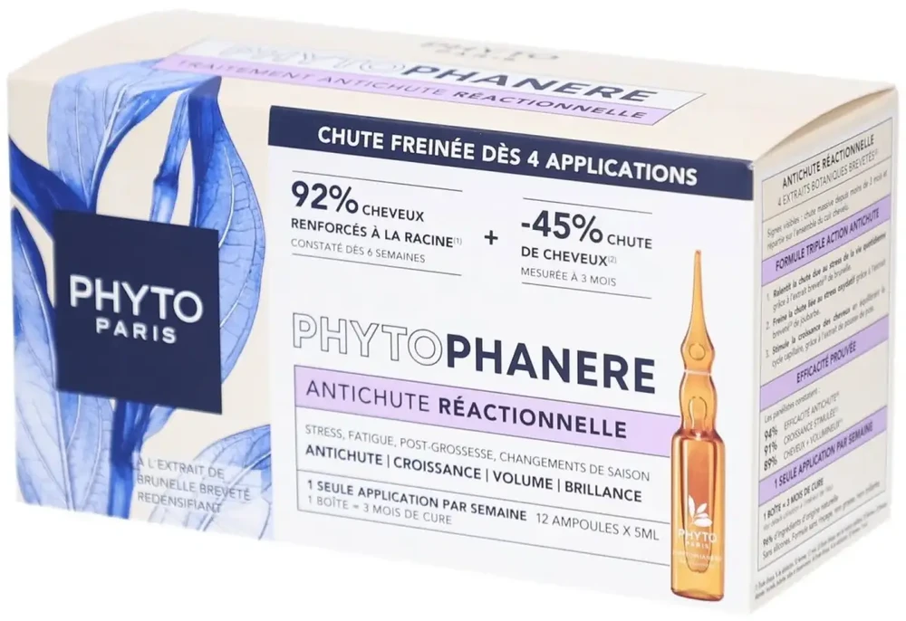 Phyto Phytophanère Leave In Scalp Treatment Serum Anti-Hair Loss & Hair Regrowth, 12 vnt., 5 ml