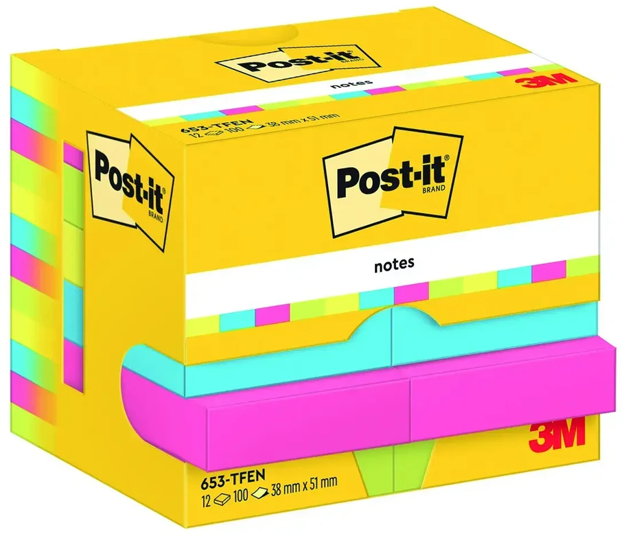Post-it 653-TFEN 38x51mm 12x100 lapų energetinė paletė