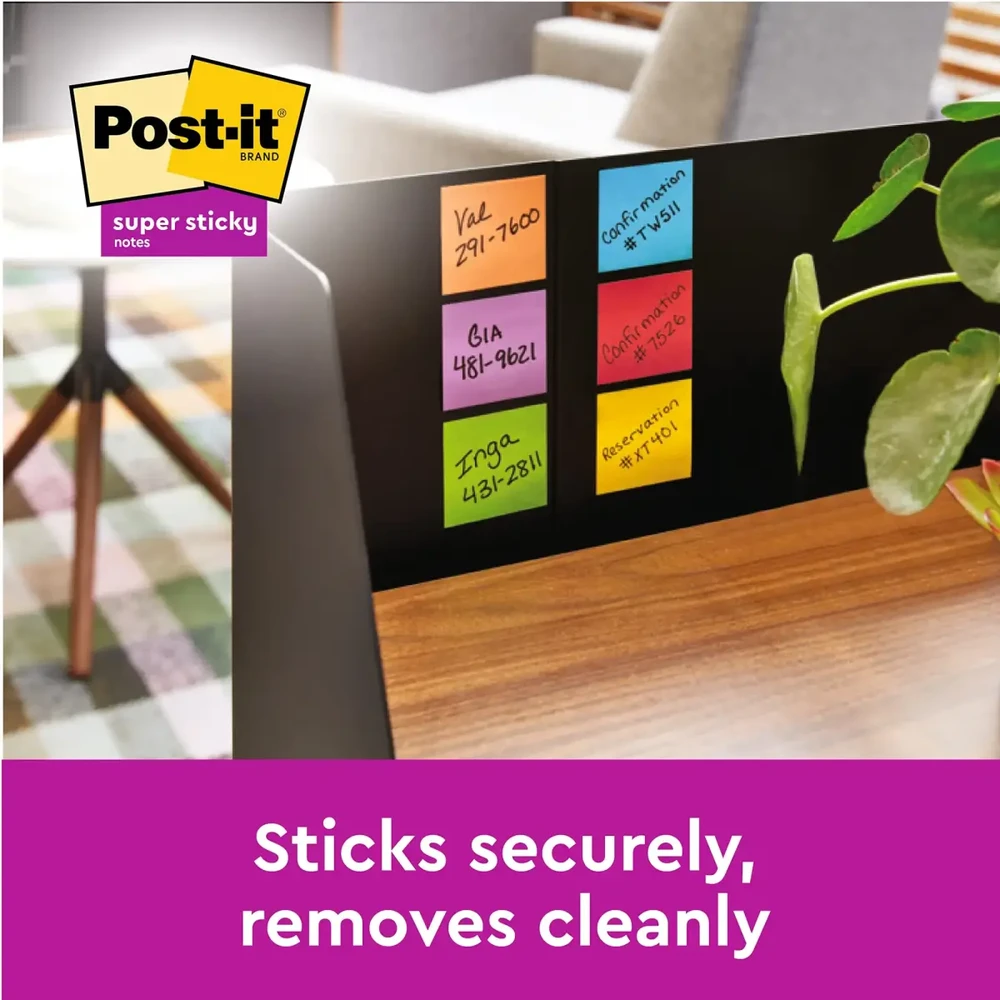 Lipnūs lapeliai užrašams 3M Post-it® Super Sticky Oasis, 76x76mm, 5 vnt. po 90 lapelių