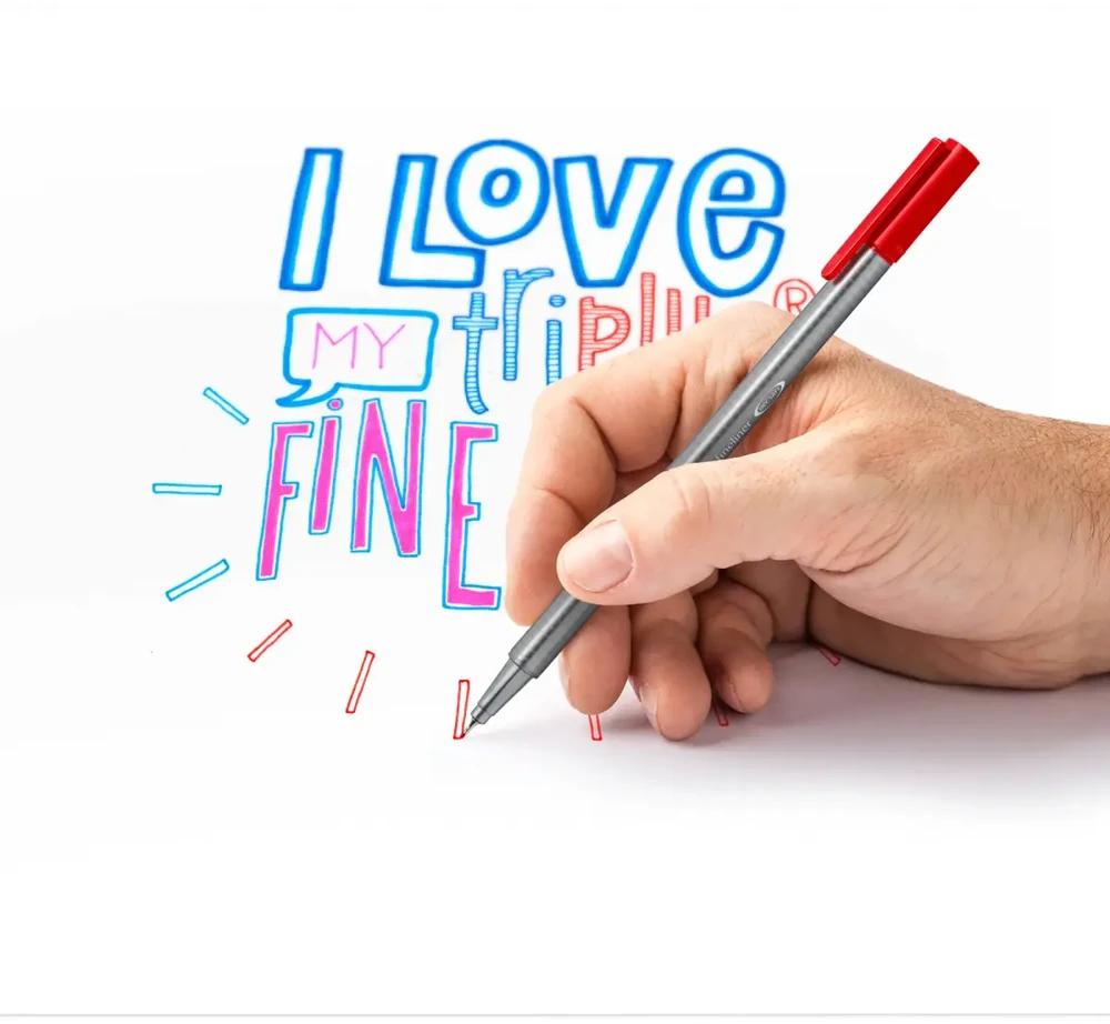 „Staedtler Fiber Fineliner“ TRIPLUS FINELINER, 10 spalvų dėklas (STA149)