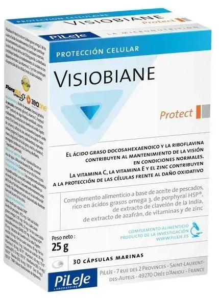 Pileje Visiobiane Protect 30 jūrinių kapsulių dėžutė