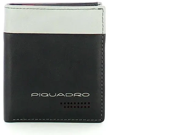 Piquadro, Piquadro, Leather Wallet, For Back And Credit Cards, Juodas, Gray, For Men