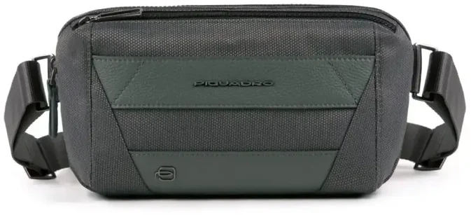 Piquadro, Trakai, Textile Fanny Pack, Pilkas, 27 x 14.5 x 7.5 cm, For Men