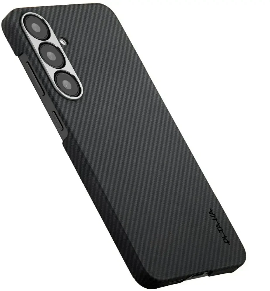 Dėklas PITAKA Ultra-Slim MagSafe skirtas Samsung Galaxy S25 juodos ir pilkos spalvos