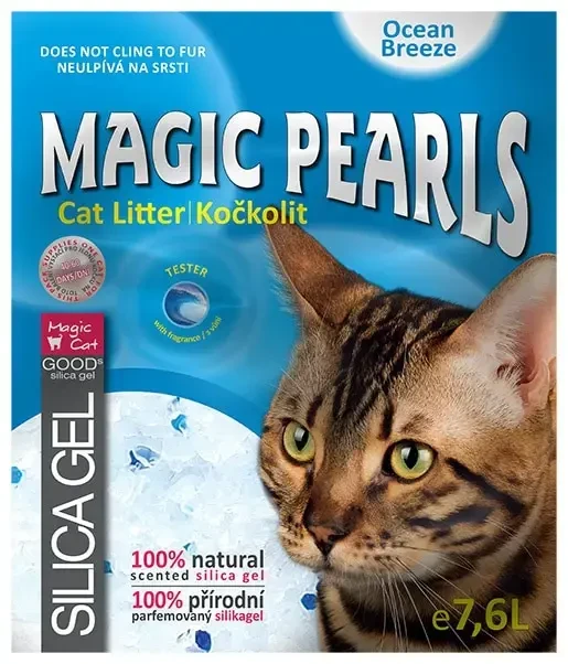 Placek Silikona pakaiši kaķu tualetei - Magic Pearl Ocean Breeze 7.6 L