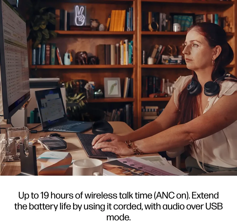 Plantronics/Poly Hewlett Packard (HP) HP Poly Voyager Focus 2 Microsoft Teams sertifikuotas USB-C-C Ausinės +USB-C/A adapteris + įkrovimo stovai Be lokalizacijos