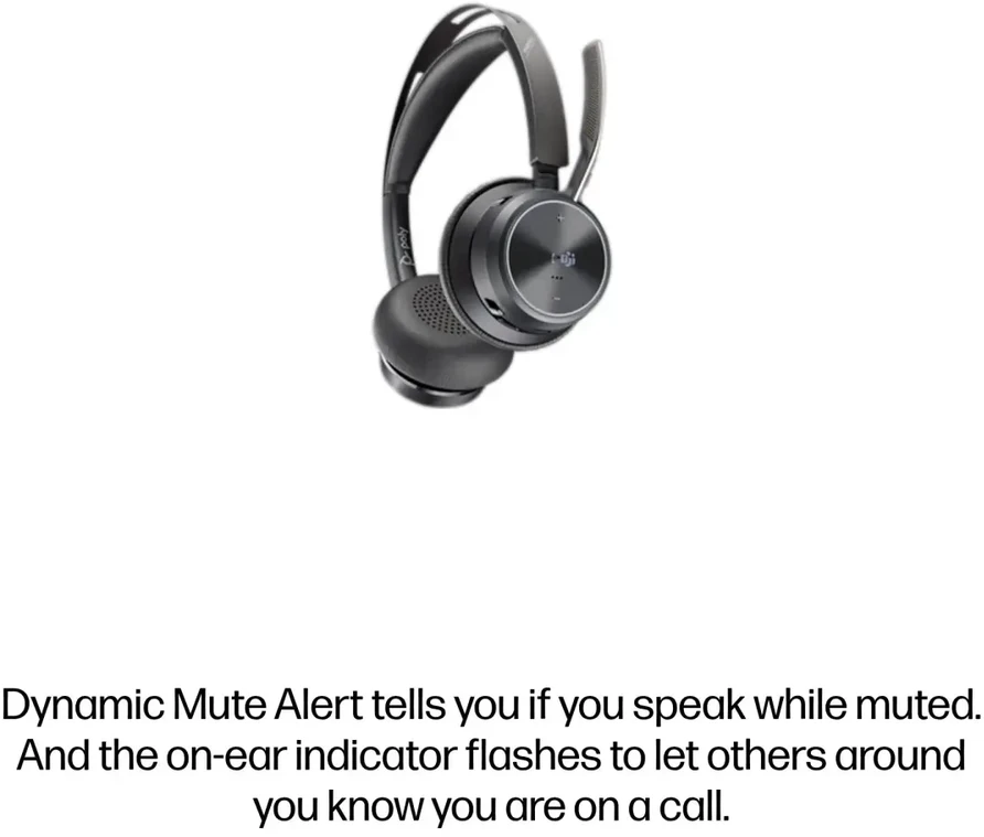 Plantronics/Poly Hewlett Packard (HP) HP Poly Voyager Focus 2 Microsoft Teams sertifikuotas USB-C-C Ausinės +USB-C/A adapteris + įkrovimo stovai Be lokalizacijos