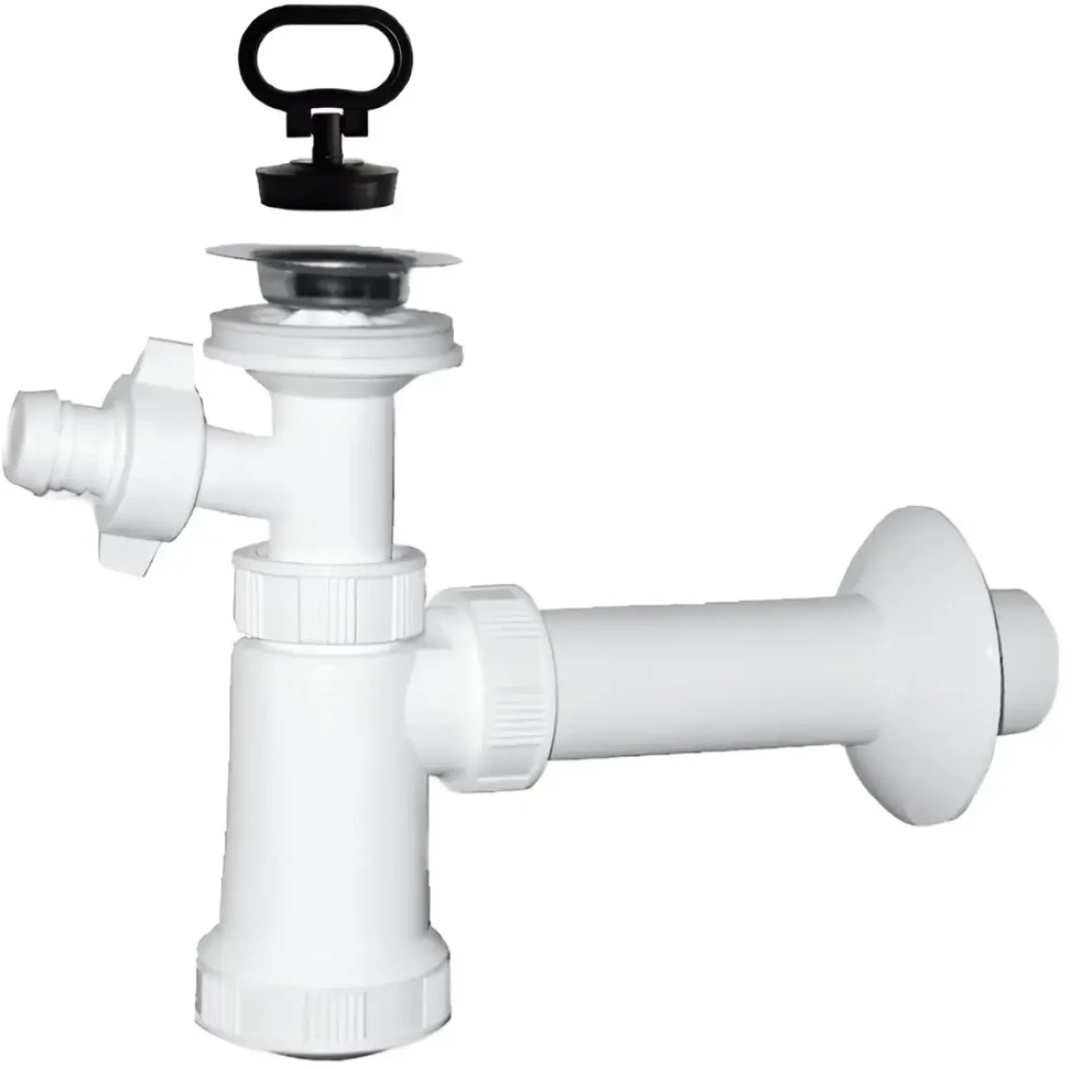 Plastbrno Sifonas praustuvei EU1N332 1 1/4x32mm su skalbimo mašinos jungtimi