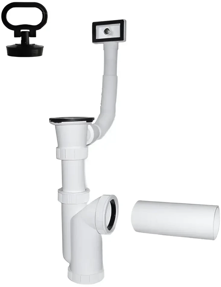 Plastbrno Sifonas virtuvės kriauklei 1 1/2X50mm su išbėgimu, perpildymu