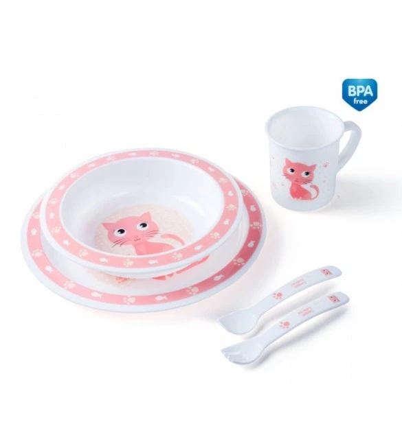 CANPOL BABIES plastikinių indų ir įrankių rinkinys Paukščiukas 5 d. 4/401