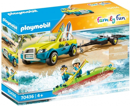 PLAYMOBIL Family Fun Strandauto mit Kanuanhänger (70436)