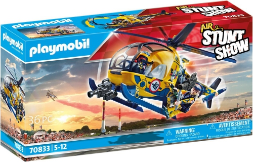 PLAYMOBIL – 70833 – Oro kaskadininkų šou plastikinis sraigtasparnis ir filmavimo komanda 5 metų ir vyresniems vaikams