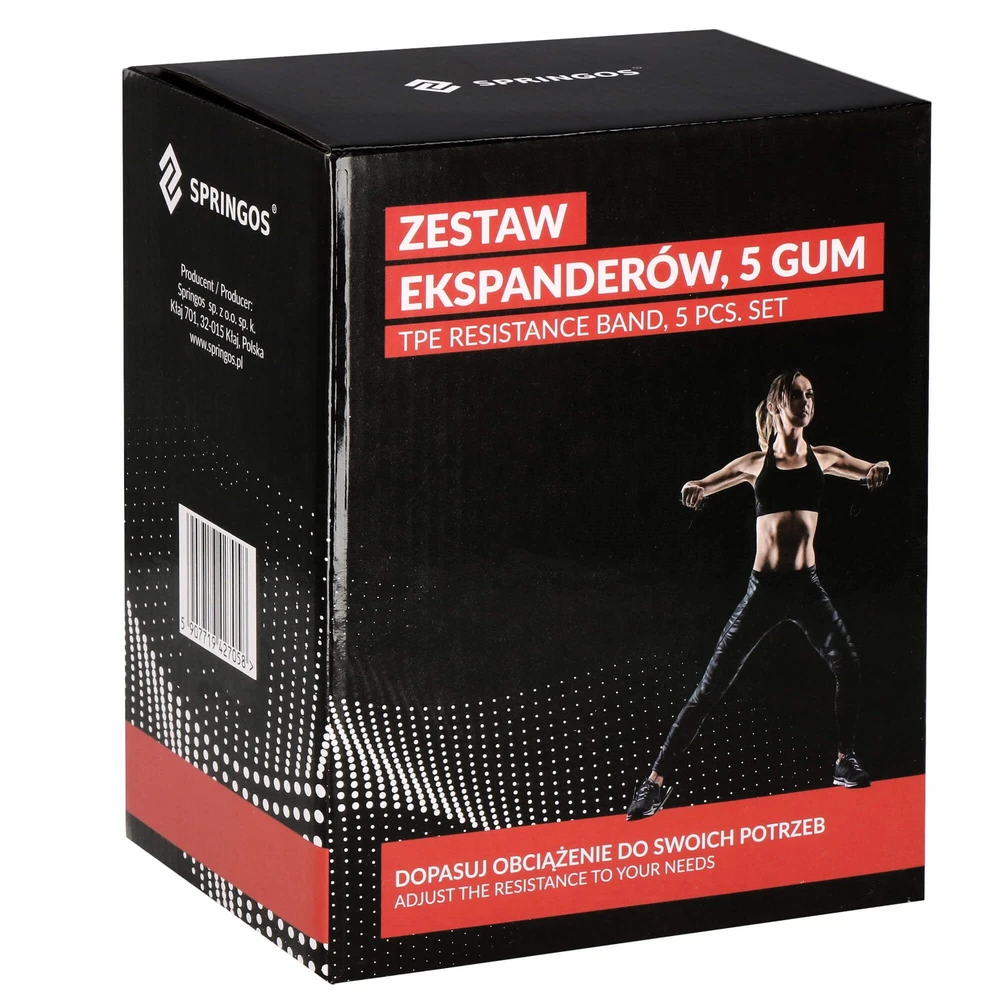 Pasipriešinimo gumų-espanderių komplektas SPRINGOS Multigym