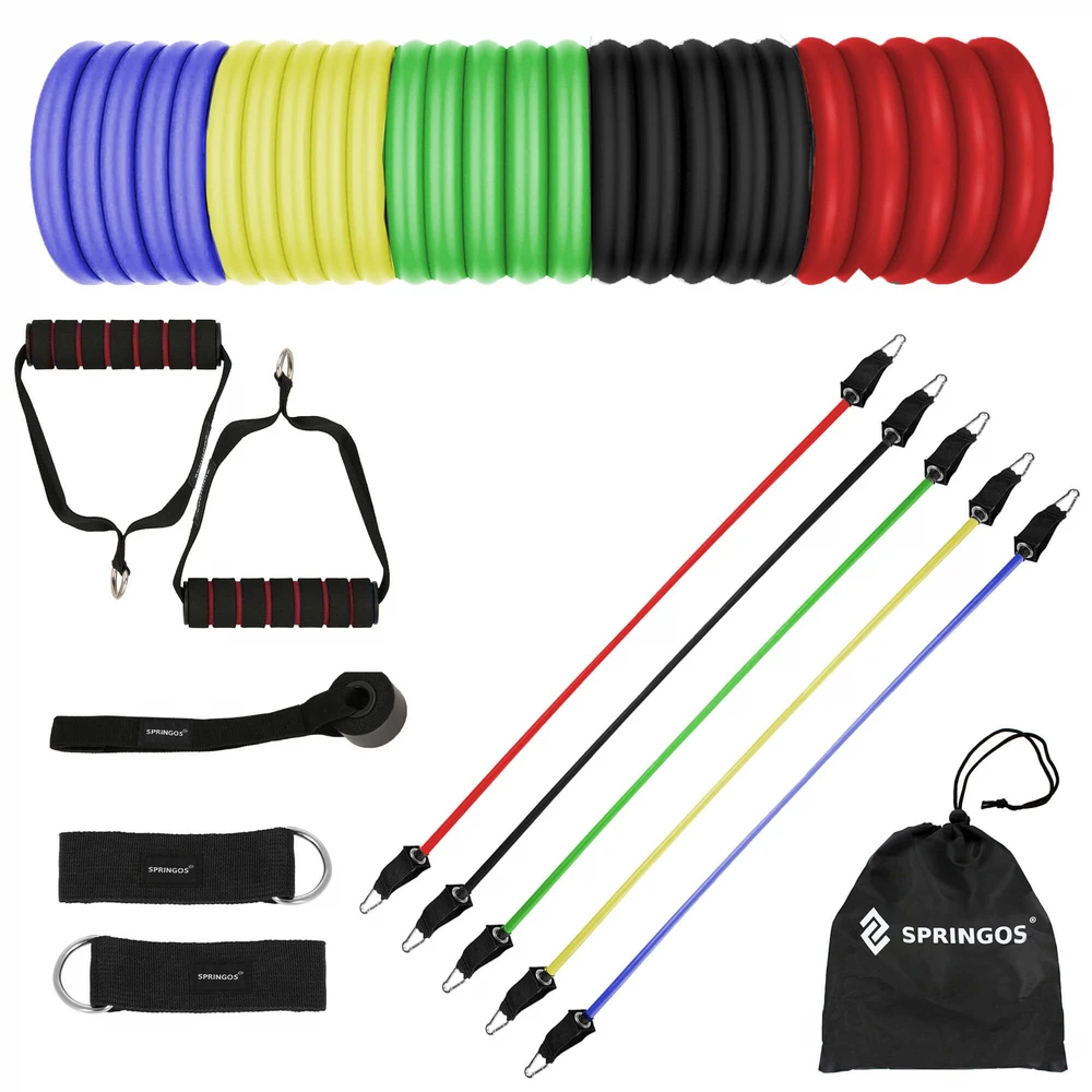 Pasipriešinimo gumų-espanderių komplektas SPRINGOS Multigym