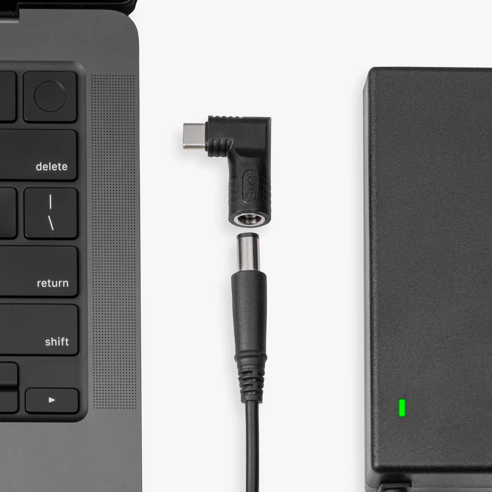 L formos DC į USB-C adapteris naudojamas su maitinimo bloku