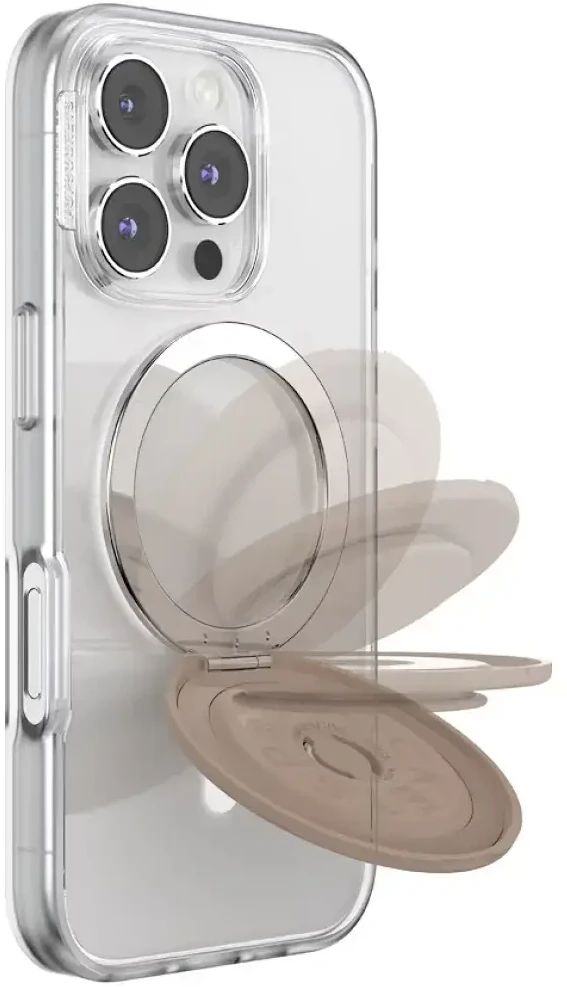 „PopSockets Kick-Out Grip Latte MagSafe“ telefono laikiklis ir stovas, smėlio spalvos