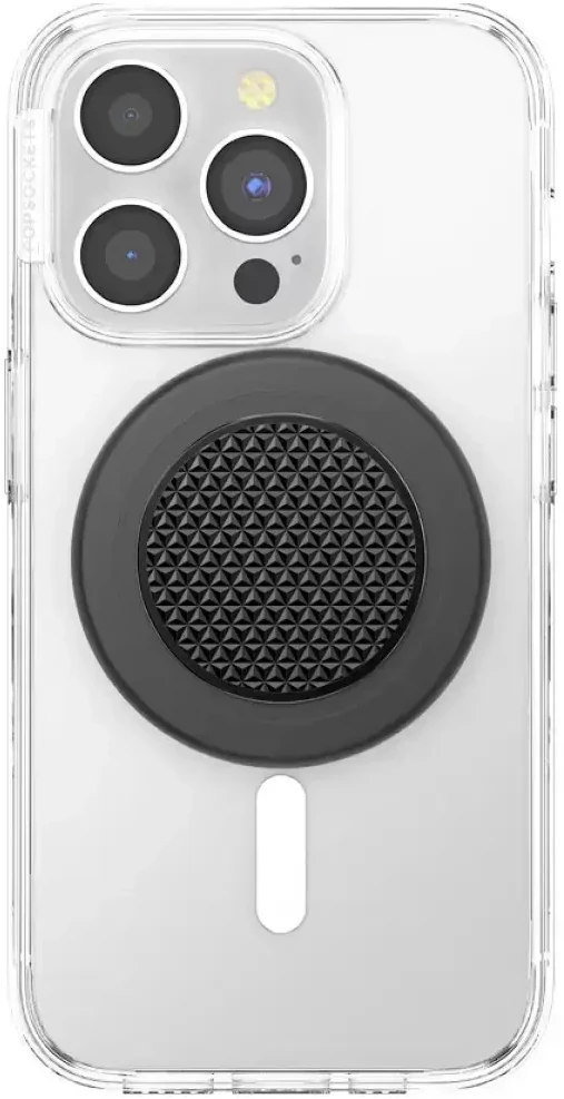 PopSockets Round Aluminum Triangle Knurl Grip MagSafe phone grip and stand juodas