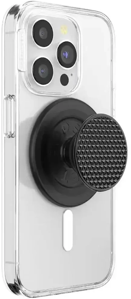 PopSockets Round Aluminum Triangle Knurl Grip MagSafe phone grip and stand juodas