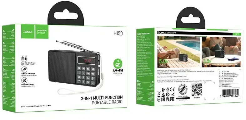 Portable radio Hoco HI50 juodas