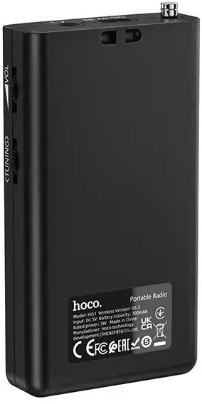 Portable radio Hoco HI51 juodas