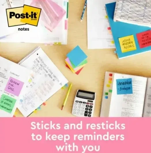 Lipnūs lapeliai Post-it Z-Notes, 76x76mm, neoninių spalvų, 6 vnt.
