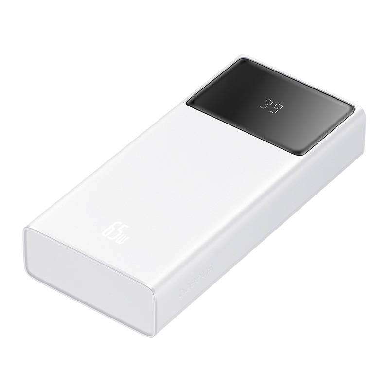 Power Bank Baseus Star-Lord, 20000mAh 65W + USB – USB-C laidas (baltas)