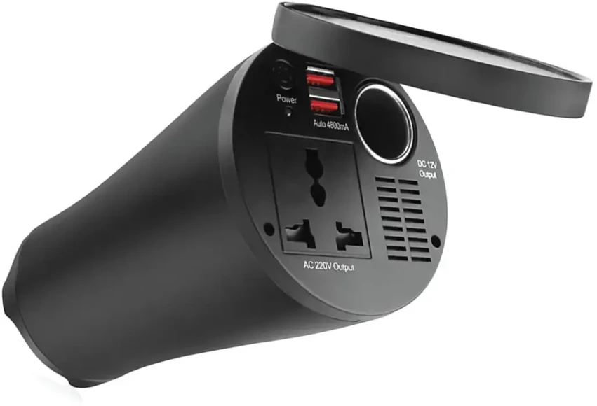 Įtampos keitiklis puodelio formos 12v/230v 150w/300w 2xusb pi02 amio-02469