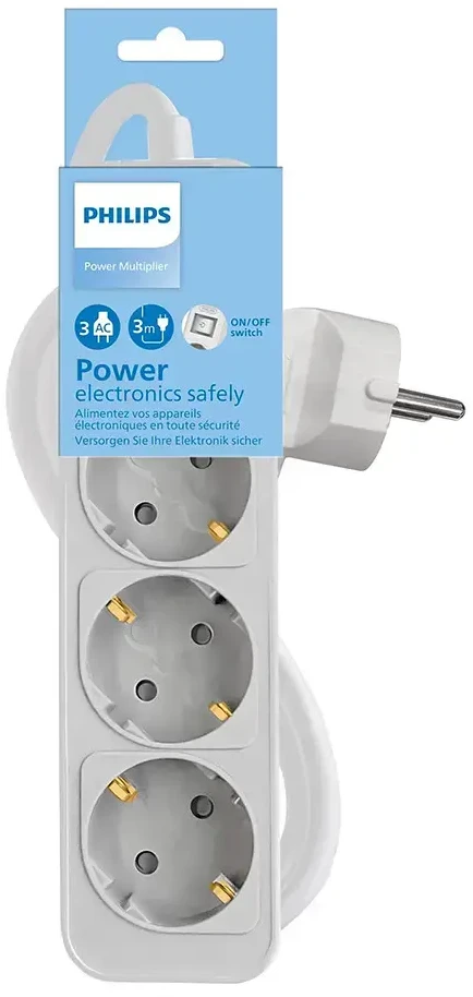 „Philips“ maitinimo lizdas Balta 3 SCHUKO lizdai 1,5 m CHP2134W/58