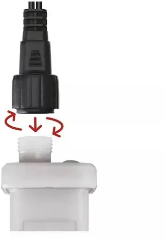 LED šviesos girliandų EMOS CONNECTING matinimo šaltinis, 30Vdc, 12W, su pulteliu, IP44, EMOS