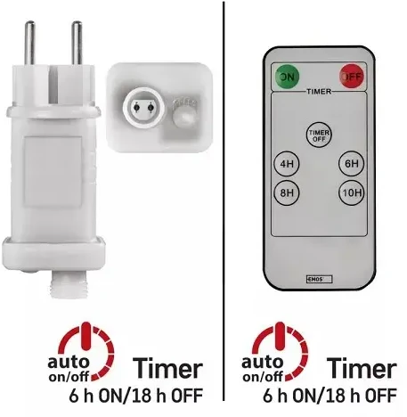 LED šviesos girliandų EMOS CONNECTING matinimo šaltinis, 30Vdc, 12W, su pulteliu, IP44, EMOS
