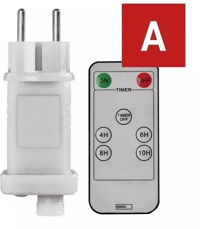 LED šviesos girliandų EMOS CONNECTING matinimo šaltinis, 30Vdc, 12W, su pulteliu, IP44, EMOS