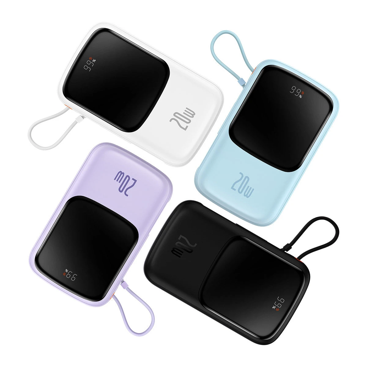 Powerbank 10000mAh 20W Baseus Qpow Pro Overseas Edition + USB C 3A kabelis - juodos spalvos