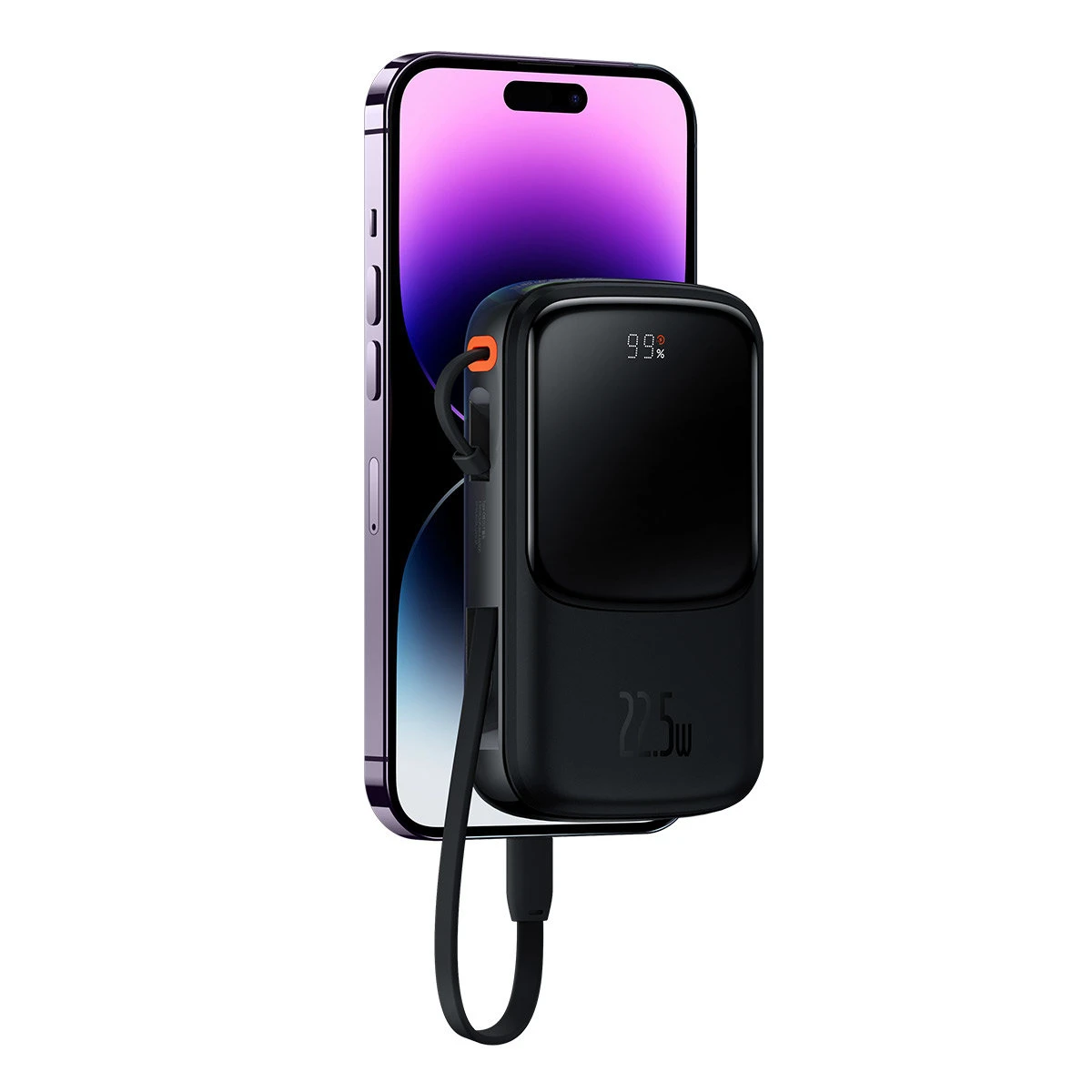 Powerbank 10000mAh 20W Baseus Qpow Pro Overseas Edition + USB C 3A kabelis - juodos spalvos