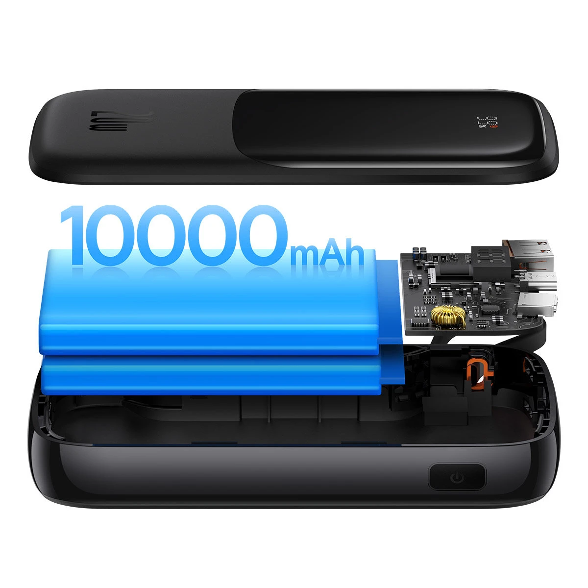 Powerbank 10000mAh 20W Baseus Qpow Pro Overseas Edition + USB C 3A kabelis - juodos spalvos