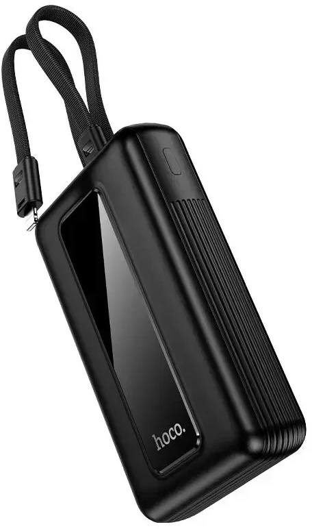 Powerbank 20000 mAh QC PD 22,5W with built-in cables USB C+ Lightning Hoco J162A juodas