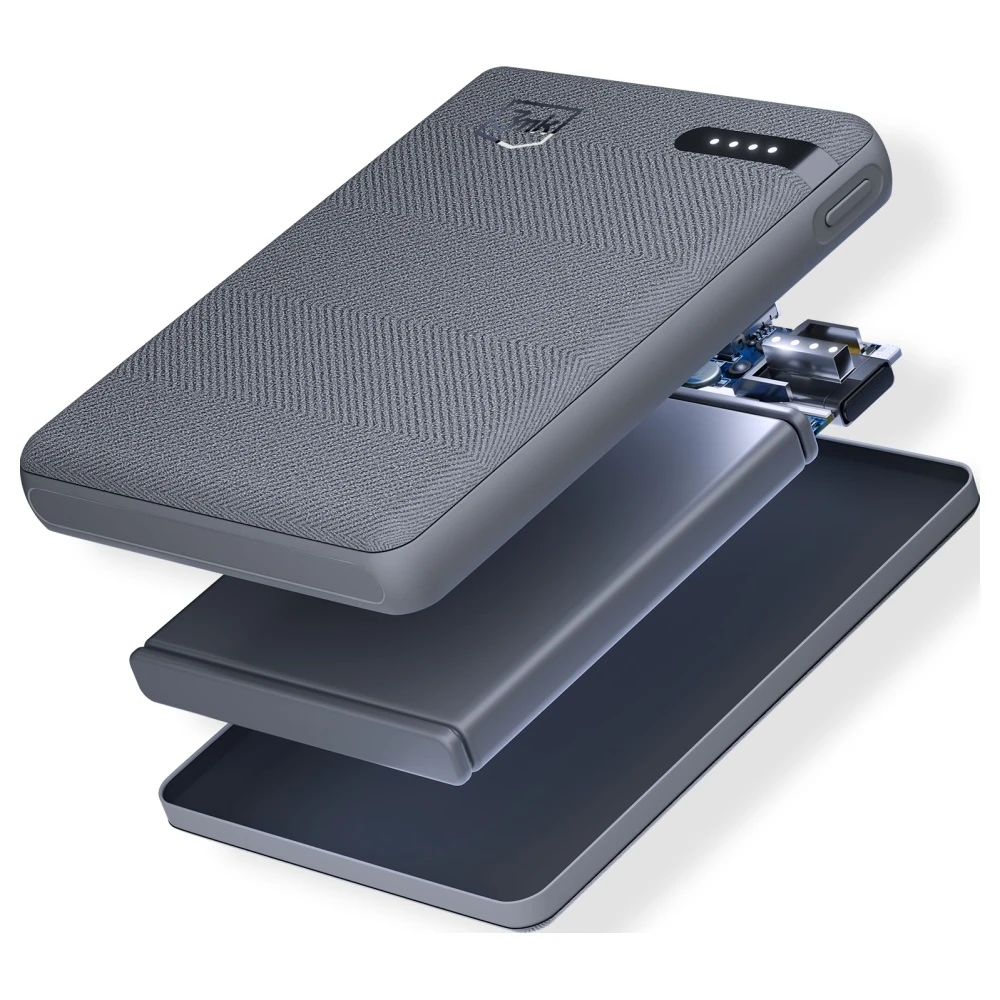 3Mk apsaugos priedai - 3mk kišeninė išorinė baterija 5000 mAh 12 W USB 1C-Pilkas