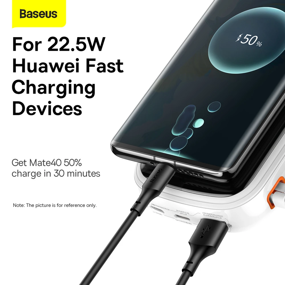 Powerbank Baseus Qpow PRO su laidu, 20000mAh, 22.5W (balta)