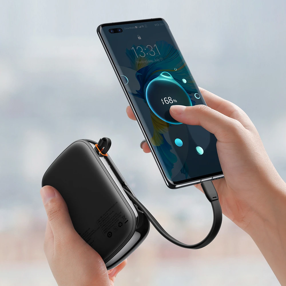 Baseus Qpow PRO Powerbank kabelis, 20000mAh, 22.5W (fekete)