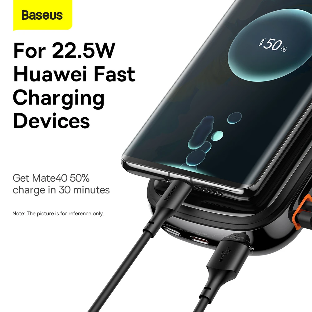 Baseus Qpow PRO Powerbank kabelis, 20000mAh, 22.5W (fekete)