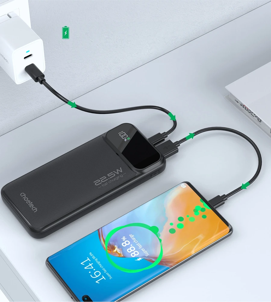 Išorinė baterija Power Bank Choetech B728 22.5W 10000mAh juoda