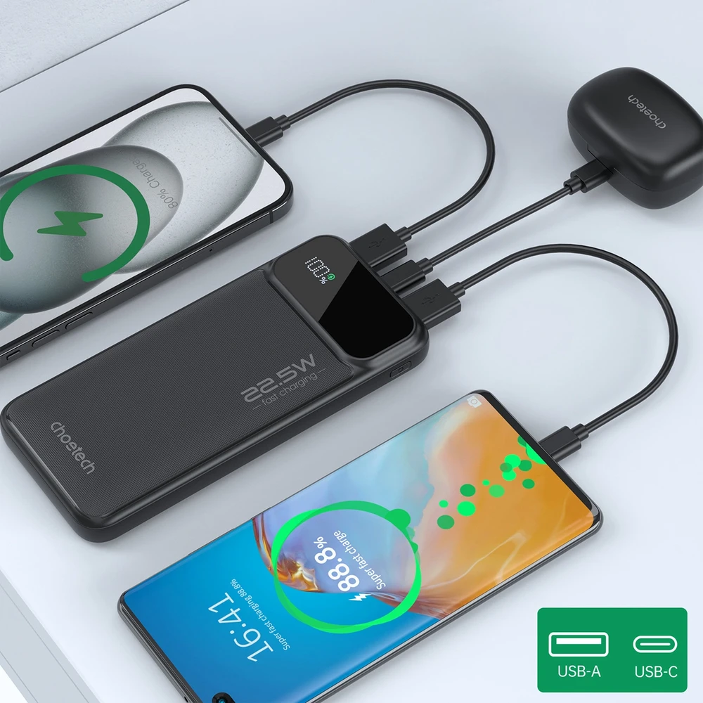 Išorinė baterija Power Bank Choetech B728 22.5W 10000mAh juoda