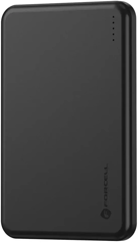 Powerbank compatible with MagSafe Forcell F-Energy Slim F5K9 QC4.0 PD3.0 15W 5000 mAh juodas