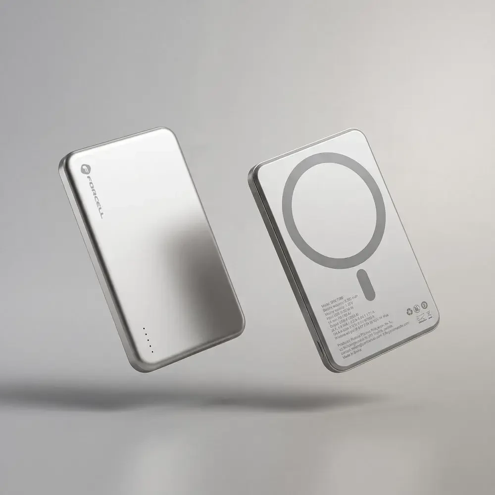 Powerbank compatible with MagSafe Forcell F-Energy Slim F5K9 QC4.0 PD3.0 15W 5000 mAh cloud dancer
